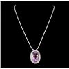 Image 2 : 14KT White Gold 71.43ct Kunzite and Diamond Necklace