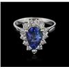 Image 1 : 14KT White Gold 1.66ct Tanzanite and Diamond Ring