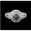 Image 1 : 14KT White Gold 1.29ctw Fancy Blue Diamond Ring