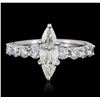Image 1 : 14KT White Gold 1.96ctw Marquise Cut Diamond Ring
