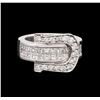 Image 1 : 14KT White Gold 0.97ctw Diamond Ring