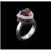 Image 3 : 18KT White Gold 3.18ct Garnet and Diamond Ring