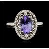 Image 1 : 14KT White Gold 2.95ct Tanzanite and Diamond Ring
