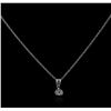 Image 1 : 14KT White Gold 0.10ct Diamond Solitaire Pendant With Chain