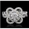Image 1 : 18KT White Gold 2.08ctw Brilliant Cut Diamond Ring