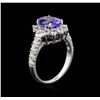 Image 3 : 2.97ct Tanzanite and Diamond Ring - 14KT White Gold