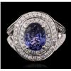 Image 1 : 14KT White Gold 2.46ct Tanzanite and Diamond Ring