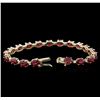 Image 3 : 14KT Yellow Gold 22.57ctw Ruby and Diamond Bracelet