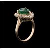 Image 3 : 3.70ct Emerald and Diamond Ring - 14KT Rose Gold
