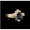 Image 2 : 14KT Yellow Gold 0.90ct Sapphire and Diamond Ring