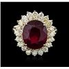 Image 1 : 14KT Yellow Gold 8.16ct Ruby and Diamond Ring
