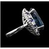 Image 3 : 14KT White Gold 20.82ct Topaz, Sapphire and Diamond Ring