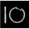 Image 2 : 1.64ctw Diamond Hoop Earrings - 14KT White Gold