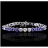Image 1 : 14KT White Gold 13.26ctw Tanzanite and Diamond Bracelet