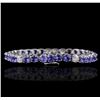 Image 2 : 14KT White Gold 13.26ctw Tanzanite and Diamond Bracelet