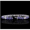 Image 3 : 14KT White Gold 13.26ctw Tanzanite and Diamond Bracelet
