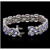 Image 3 : 14KT White Gold 31.20ctw Tanzanite and Diamond Bracelet