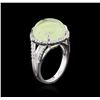Image 3 : 14KT White Gold 14.74ct Green Tourmaline and Diamond Ring