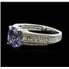 Image 2 : 14KT White Gold 1.15ct Tanzanite and Diamond Ring