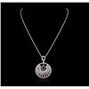 Image 1 : 14KT White Gold 1.63ctw Diamond Pendant With Chain