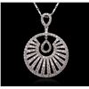 Image 2 : 14KT White Gold 1.63ctw Diamond Pendant With Chain