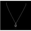 Image 1 : 14KT White Gold 0.16ctw Diamond Pendant With Chain