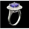 Image 3 : 14KT White Gold 3.67ct Tanzanite and Diamond Ring