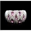 Image 1 : 14KT White Gold 1.40ctw Pink Tourmaline and Diamond Ring