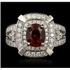 Image 1 : 14KT White Gold 2.67ct Spinel and Diamond Ring
