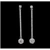 Image 1 : 14KT White Gold 0.89ctw Diamond Earrings