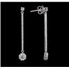 Image 2 : 14KT White Gold 0.89ctw Diamond Earrings