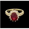 Image 1 : 2.60ct Ruby and Diamond Ring - 14KT Yellow Gold