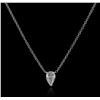 Image 2 : 14KT White Gold 0.38ct Diamond Solitaire Necklace