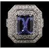 Image 1 : 14KT White Gold 2.74ct Tanzanite and Diamond Ring