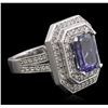 Image 2 : 14KT White Gold 2.74ct Tanzanite and Diamond Ring