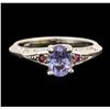 Image 1 : 14KT White Gold 1.31ctw Sapphire and Diamond Ring
