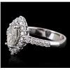 Image 2 : 14KT White Gold 1.83ctw Marquise Cut Diamond Ring