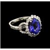 Image 2 : 3.52ct Tanzanite and Diamond Ring - 14KT White Gold
