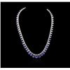 Image 1 : 14KT White Gold 44.29ctw Tanzanite and Diamond Necklace