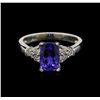 Image 1 : 1.74ct Tanzanite and Diamond Ring - 14KT White Gold