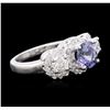 Image 2 : 14KT White Gold 1.50ct Tanzanite and Diamond Ring