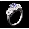 Image 3 : 14KT White Gold 1.50ct Tanzanite and Diamond Ring