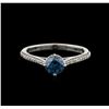 Image 1 : 0.83ctw Blue Diamond Ring - 14KT White Gold