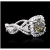 Image 2 : 14KT White Gold 3.12ctw Brown Diamond Ring