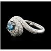 Image 2 : 14KT White Gold 1.29ctw Fancy Blue Diamond Ring