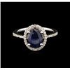 Image 1 : 2.70ct Sapphire and Diamond Ring - 14KT White Gold