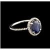 Image 2 : 2.70ct Sapphire and Diamond Ring - 14KT White Gold