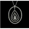Image 1 : 14KT White Gold 1.64ctw Diamond Pendant With Chain