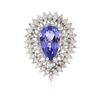 Image 1 : 14KT White Gold 4.29ct Tanzanite and Diamond Ring