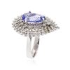 Image 3 : 14KT White Gold 4.29ct Tanzanite and Diamond Ring